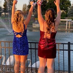 Selling this size 12 Berlinova royal blue homecoming dress!